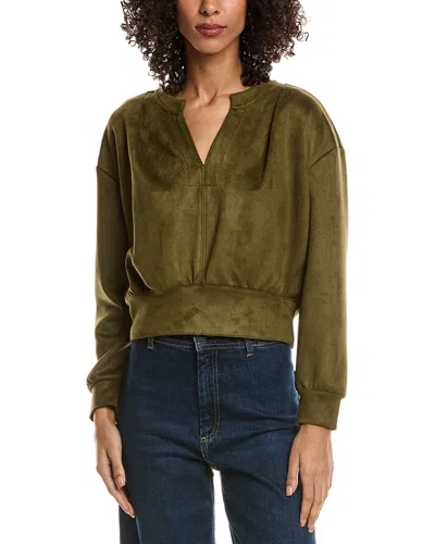 Kenneth Cole Sueded Scuba Top In Green