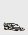 Kenneth Cole Susannah Calf Hair Thong Wedge Sandal In Black