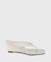 Kenneth Cole Susannah Leather Thong Wedge Sandal In Brown