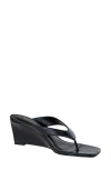 Kenneth Cole Susannah Leather Thong Wedge Sandal In Black