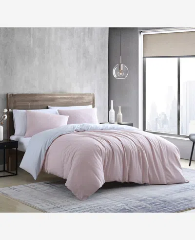 Kenneth Cole Sustainable Solid Grey Duvet Cover Set In Open Lt-pastel Grey