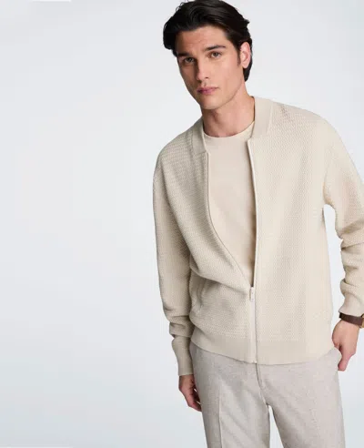 Kenneth Cole Sweater Bomber Jacket In Neutral