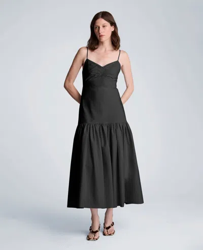 Kenneth Cole Sweetheart Bubble Flounce Midi Dress In Black