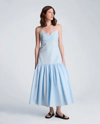 Kenneth Cole Sweetheart Bubble Flounce Midi Dress In Blue