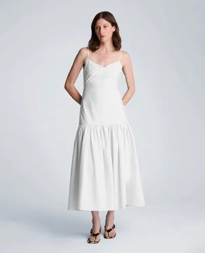 Kenneth Cole Sweetheart Bubble Flounce Midi Dress In White