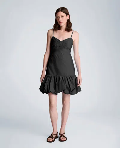 Kenneth Cole Sweetheart Bubble Flounce Mini Dress In Black