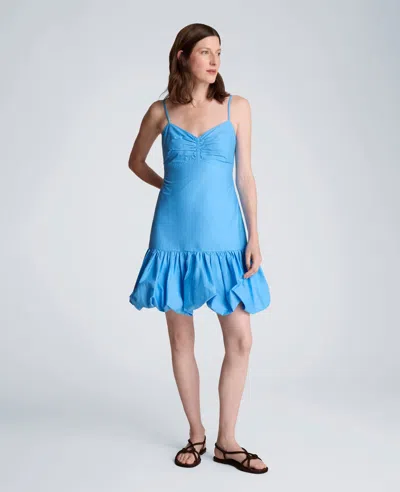 Kenneth Cole Sweetheart Bubble Flounce Mini Dress In Blue