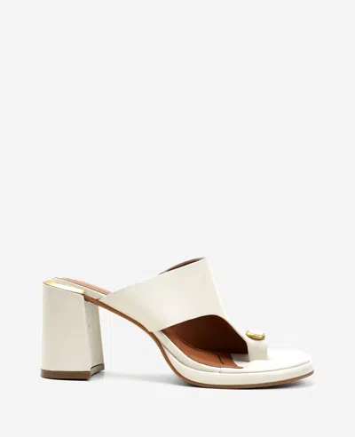 Kenneth Cole Syndika Leather Stone Toe Ring Heeled Sandal In Gray