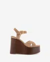 Kenneth Cole Taelyn Platform Wedge Sandal In Sesame Suede