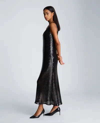 Kenneth Cole Tank Midi Slip Dress In Black