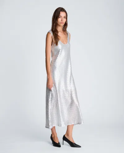 Kenneth Cole Tank Midi Slip Dress In Gray