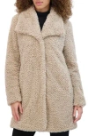 Kenneth Cole Textured Faux Fur Jacket In Ivory