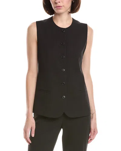 Kenneth Cole Textured Knit Longline Vest In Black