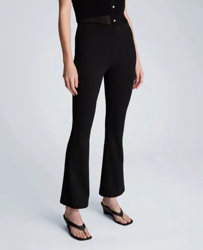 Kenneth Cole Textured Knit Pull On Flare Pant With Inner Short In Black