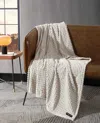 Kenneth Cole Textured Solid Throw Blanket In Neutral