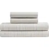 Kenneth Cole Textured Stripe Microfiber Sheet Set In White
