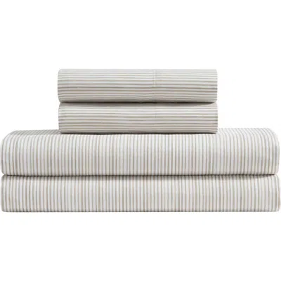 Kenneth Cole Textured Stripe Microfiber Sheet Set In White