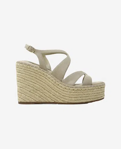 Kenneth Cole The Solace Platform Espadrille Wedge Sandal In Almond Suede