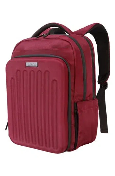 Kenneth Cole The Venturer Twill Backpack In Burgundy