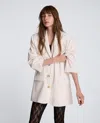 Kenneth Cole Three Button Boyfriend Jacket In White