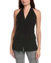 Kenneth Cole Three Button Halter Vest In Black