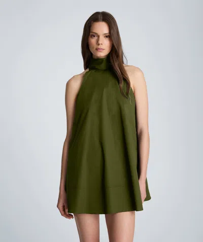 Kenneth Cole Tie Back Halter Midi Dress In Green