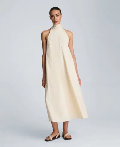 Kenneth Cole Tie Back Halter Midi Dress In Gray