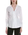 Kenneth Cole Tie Front Shirt In White