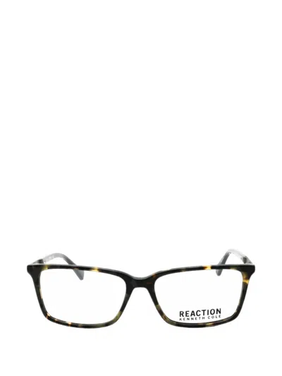Kenneth Cole Tortoiseshell-effect Rectangle-frame Glasses In Black
