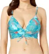 Kenneth Cole Trace Of Paradise Banded Push-up Bra In Teal In Blue