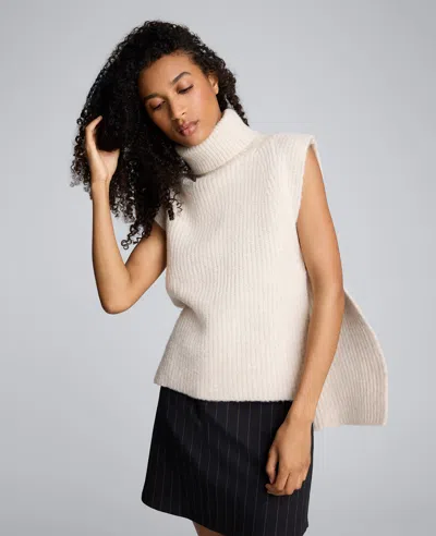 Kenneth Cole Turtleneck Sweater Vest In Neutral