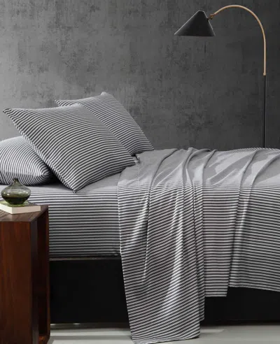 Kenneth Cole Twill Stripe Texture Sheet Set In White