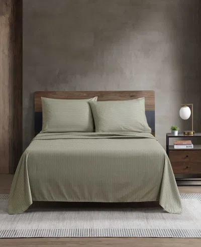 Kenneth Cole Twill Stripe Texture Sheet Set In Green