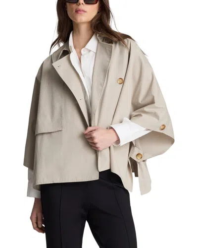Kenneth Cole Twill Trench Cape In Neutral