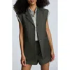 Kenneth Cole Luxe Twill Three Button Notch Collar Vest In Gray