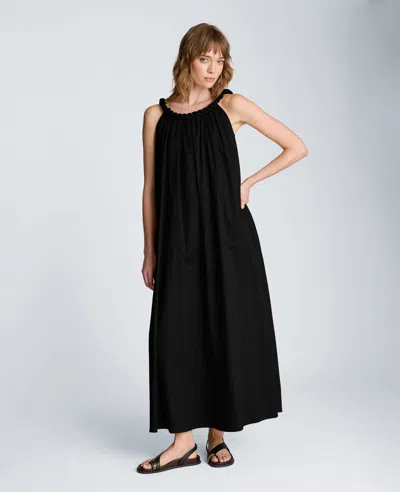 Kenneth Cole Twist Neck Maxi Dress In Black