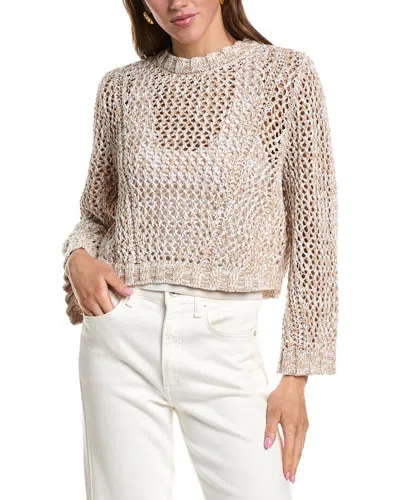 Kenneth Cole Two-tone Open Stitch Pullover In Gray