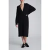 Kenneth Cole Long Button Front Cardigan Duster In Black