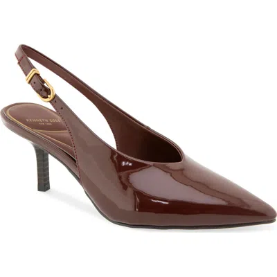 Kenneth Cole Ulysses Pointed Toe Slingback Pump In Burgundy