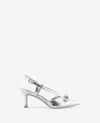 Kenneth Cole Umayra Slingback Pointed Toe Pump In Silver Snake