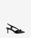 Kenneth Cole Umayra Snake Slingback Kitten Heel In Black Snake
