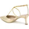 Kenneth Cole Umi Snakeskin Embossed Pointed Toe Pump In Gold Snake