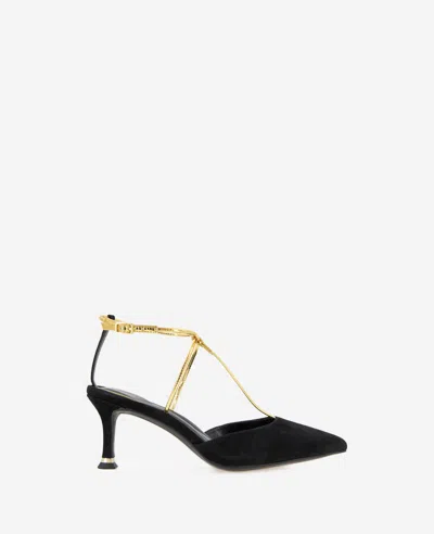 KENNETH COLE UMI T-STRAP SUEDE HEEL