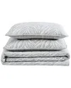 Kenneth Cole Urban Zebra Cotton Reversible Quilt Set In Grey