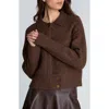 Kenneth Cole Utility Knit Jacket In Brown