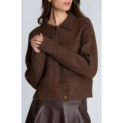 Kenneth Cole Utility Knit Jacket In Brown