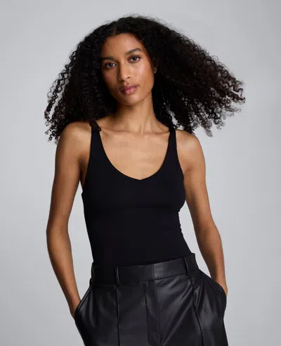 Kenneth Cole V-neck Knit Tank In Black