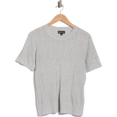 Kenneth Cole Variegated Rib Crewneck Sweater In Gray