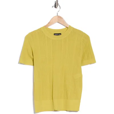 Kenneth Cole Variegated Rib Crewneck Sweater In Yellow
