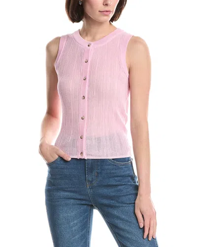 Kenneth Cole Variegated Rib Crop Blouse In Multi